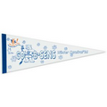 White Felt Pennant w/ 1" Sewn Strip (9"x24")